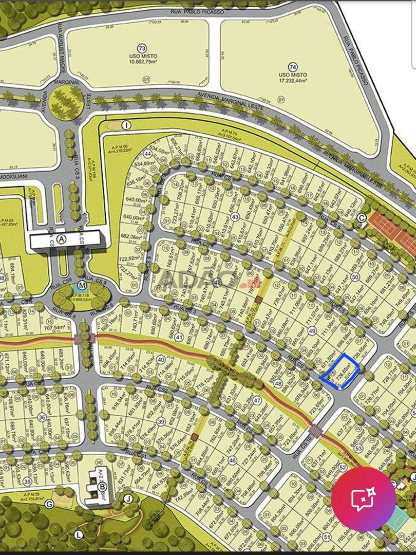 Lote no Plateau D'or Unique Lote à Venda, 726.65 por R$ 1380000.00 no setor Residencial Solar Bougainville AP42868