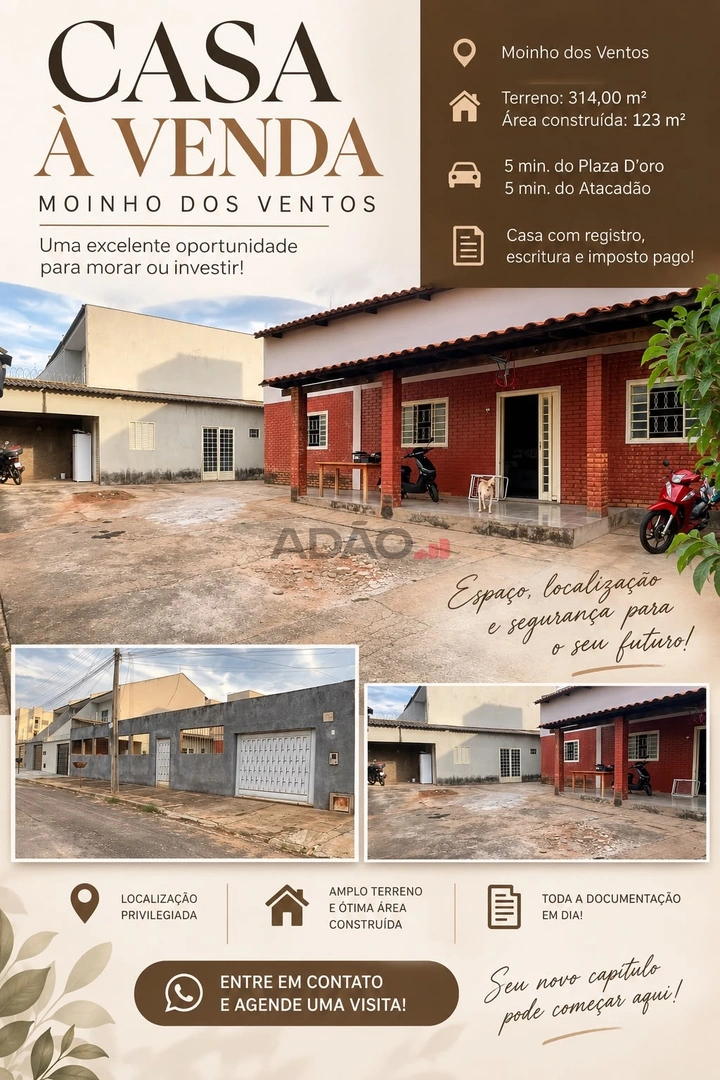 Casa à venda em Moinho dos Ventos Goiânia! Casa de Rua com 3 Quarto(s) e 1 banheiro(s) à Venda, 123.00 por R$ 800000.00 no setor Moinho dos Ventos AD42912