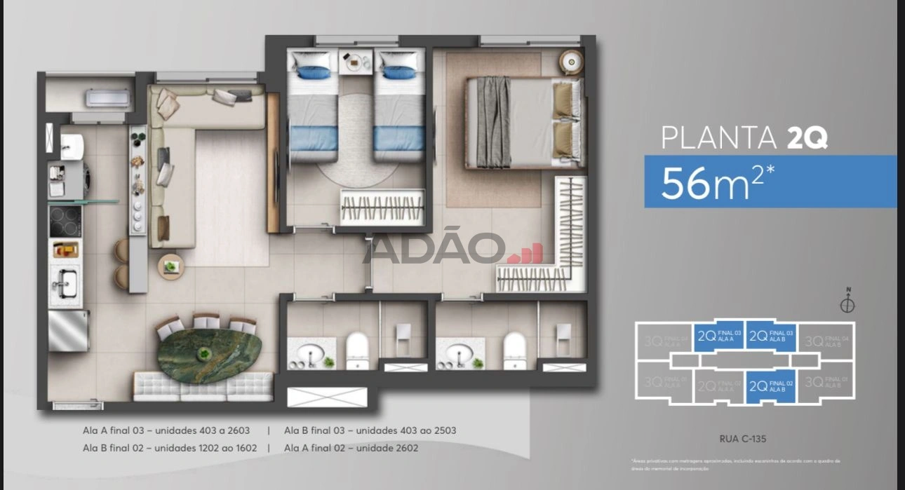 Ágio Level Home Resort Apartamento com 2 Quarto(s) e 2 banheiro(s) à Venda, 56.00 por R$ 520000.00 no setor Jardim América AX23383